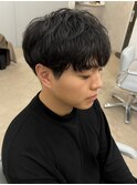 MEN’S HAIR/ブルーブラック/フェザーパーマ/津田沼