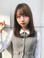 アフロート ディル(AFLOAT D'L)&nbsp;可愛い小顔前髪顔まわりミディアムレイヤーワンカールストレート