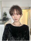 くびレイヤーボブルフネビージュ小顔ワンレンこなれミディ