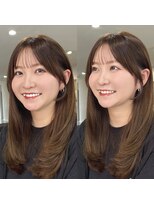 ヴィヴカウンター(VIVE counter) ぱっつんシースルーバング、オリーブベージュ