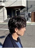 センターパートシャドウパーマ