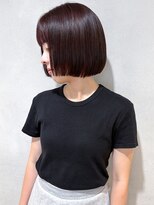 エミス バイ メルト 吉祥寺(emis by melt)&nbsp;【吉田】前上がりボブチェリーブラウンチェリーレッド顔周り
