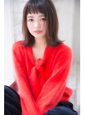 joemi　眉上の短めバングが似合うミディアムハネスタイル　　