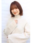 ヴェールカラーでつや髪な大人可愛い外ハネボブ