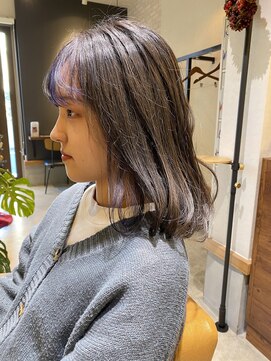 ヘア サロン ルート 幕張(Hair Salon ROUTE) 《大人可愛い》ハイライトグレージュミディ [ROUTE 幕張店]