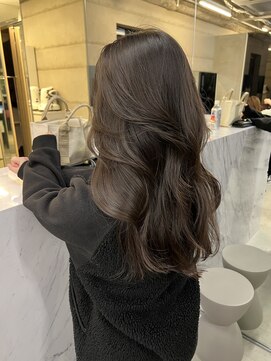 アリュウル 表参道(ALLURE) 韓国くびれデジタルパーマ暗髪地毛風ダークアッシュグレー千葉