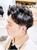 メンズアップバングパーマ