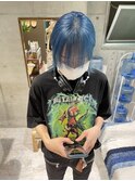 ブルーカラー　青髪　マリンブルー　ダブルカラー
