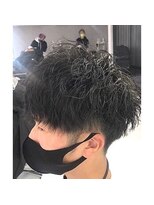 エース 春日部店(A)&nbsp;スーツ短髪ツーブロック束感モテる黒髪シークレットパーマ流行