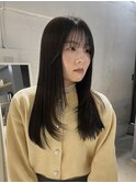 【中澤彩乃】レイヤーロング韓国オリーブグレージュカラー透明感