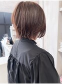 小顔補正立体カット福山市caary小顔ボブ ショートヘア30代40代