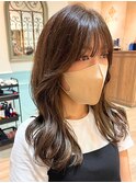 艶髪ダークブラウン×レイヤーカット