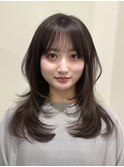 韓国風/レイヤー/小顔/前髪カット/髪質改善/グレージュ/透明感