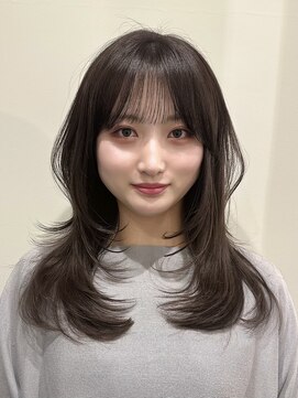 アンカーバイナチュラル(anchor by natural) 韓国風/レイヤー/小顔/前髪カット/髪質改善/グレージュ/透明感