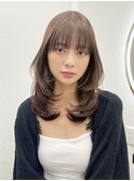 ミディアムレイヤー/レイヤーカット/顔まわりカット/ワンカール