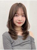 簡単スタイリング/伸ばしかけヘア/小顔ヘア/ブリーチなしカラー