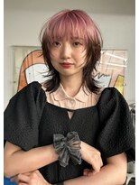 レコ 渋谷(LECO)&nbsp;レイヤールーツカラーウルフカットペールピンクブラウン