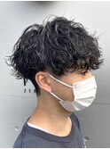 大宮波巻きスパイラルパーマツイストパーマメンズマッシュウルフ