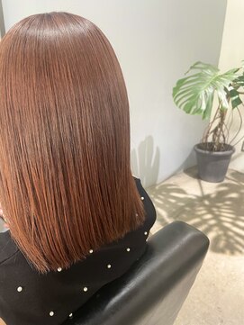 スリー(Three) 【Three/萩原/大分】ブリーチなし/オレンジカラー/艶感