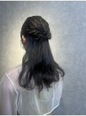 ハーフアップヘアセット