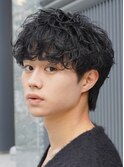 福岡天神ゆるめシャドウパーマメンズマッシュウルフカット緩め