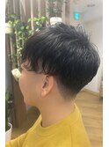 【ツーブロックビジネスニュアンスパーマショート】