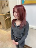 レイヤー ボブ ショート インナーカラー 韓国