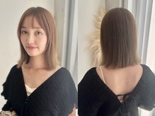 シンプルミディアム×ブリーチなしダブルカラー♪ブリーチなしで透けるカラーリング得意です…小林凪沙