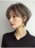白髪ぼかし脱白髪染め似合わせショートボブ40代50代60代