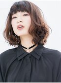 小顔ナチュラルウェーブボブ