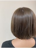 黒髪グラデヘアーオリーブグレー小顔に見せるヘアココアベージュ