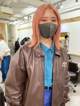 ソイ コンク 下北沢(soi conc) ペールピンク/切りっぱなしロブ/ハイトーンカラー