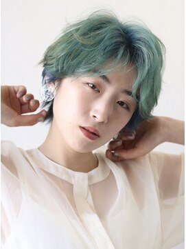 ソイクフ 四条大宮店(SOY-KUFU) 大人可愛い20代30代40代◎丸形斜め前髪パーマデザインカラー