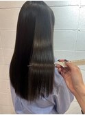 大人可愛い黒髪暗髪ツヤ髪髪質改善ストレートロングナチュラル