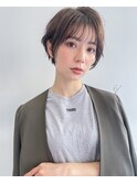 面長小顔前髪ショート