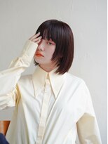 ムク 甲府(muku.)&nbsp;ミディアムヘア/斜めバング/グレージュカラー/甲府駅