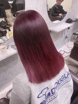 グラッジ 池袋(GLADGE) チェリーレッド、ダブルカラー、ブリーチカラー
