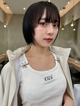 ロンドワン 三宮元町(Lond one) 地毛風カラー/ダークグレー/ボブ/タッセルボブ