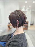 ショートボブ×透明感カラー