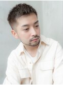 ツイストパーマ七三オールバックマッシュウルフスリークショート