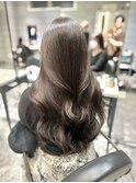 20代30代レイヤーカット　チョコブラウン　透明感カラー