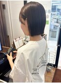 韓国ヘア　タッセルボブ　アッシュブラウン