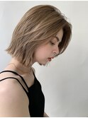 大人かわいい/20代30代/小顔ひし形/ボブ/切りっぱなしボブ