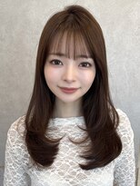 ルームバイシー 新宿(Loom. by Sea)&nbsp;〇くびれヘア×レイヤーカット 縮毛矯正/アプリコットオレンジ