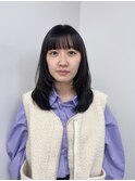 【村松美穂】ミディアムレイヤー×ぱつっとバング