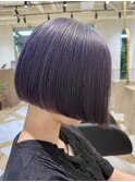 「透明感バイオレット×艶ボブ」