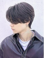 ロンドオム 池袋(Lond Homme)&nbsp;men's/メンズ/リバースセンターパート/黒染め/ニュアンスパーマ