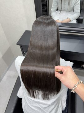 ローヴ 梅田(L'aube) 髪質改善 スーパーロング ワンレングス レイヤー 韓国風巻き