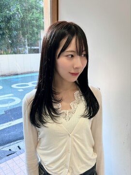 ネオリーブウリ 二子玉川店(Neolive uri) ミディアムヘア暗めカラーデザインカラーフェイスフレーミング