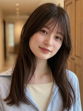 リル バイ フレイムス 川口(Lilou by Frames) 大人可愛いロングレイヤー20代30代40代◎前髪あり艶髪川口